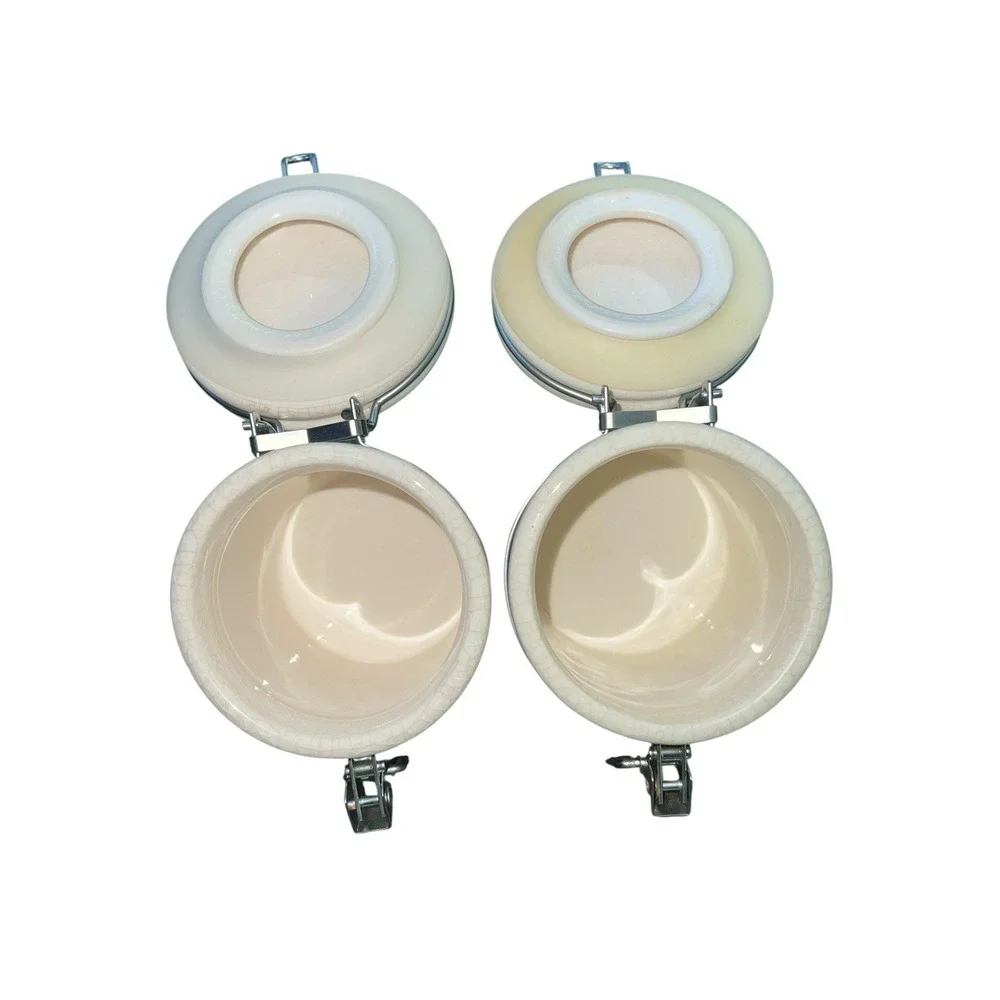 Pottery Barn 2pc Canister General Store‎ Condiments Mustard Mayonnaise